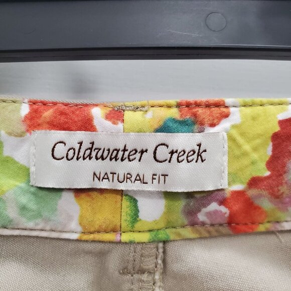 Coldwater Creek Women's Tan Natural Fit Stretch Khaki Capri Pants Size 12 - Picture 3 of 5